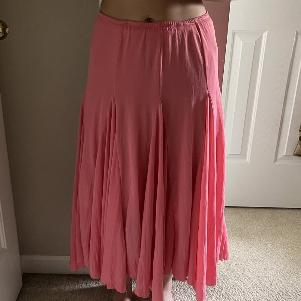 y2k Wet Seal flowy maxi skirt lined pink size medium fairy core